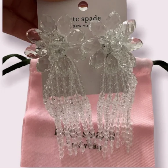 HOST PICK!! kate spade New York crystal flower tassel earrings - Picture 7 of 8